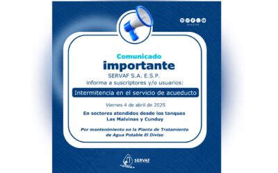 Intermitencia en el servicio de acueducto