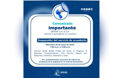 Suspensión del servicio de acueducto