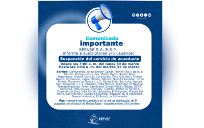 SUSPENSIÓN TEMPORAL DEL SERVICIO DE ACUEDUCTO FLORENCIA – CQTÁ.