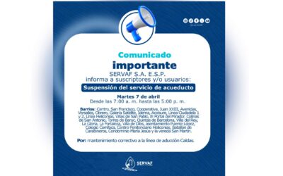 SUSPENSIÓN TEMPORAL DEL SERVICIO DE ACUEDUCTO FLORENCIA – CQTÁ. 
