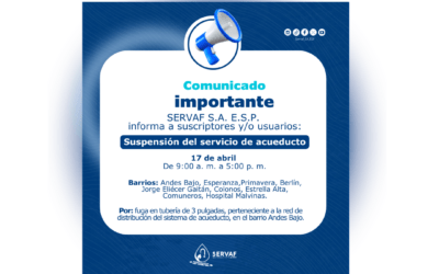 SUSPENSIÓN TEMPORAL DEL SERVICIO DE ACUEDUCTO FLORENCIA – CQTÁ.