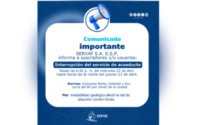 SUSPENSIÓN TEMPORAL DEL SERVICIO DE ACUEDUCTO FLORENCIA – CQTÁ.