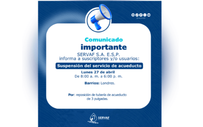 SUSPENSIÓN TEMPORAL DEL SERVICIO DE ACUEDUCTO FLORENCIA – CQTÁ.
