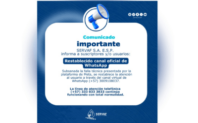 COMUNICADO OFICIAL – restablecimiento-canal-oficial-whatsapp