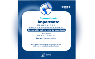 SUSPENSIÓN TEMPORAL DEL SERVICIO DE ACUEDUCTO FLORENCIA – CQTÁ. 