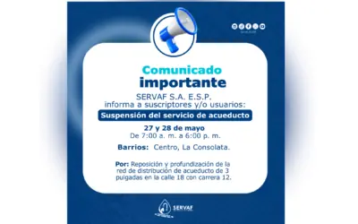 SUSPENSIÓN TEMPORAL DEL SERVICIO DE ACUEDUCTO FLORENCIA – CQTÁ. 