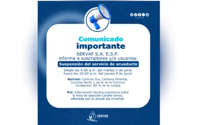 SUSPENSIÓN TEMPORAL DEL SERVICIO DE ACUEDUCTO FLORENCIA – CQTÁ. 