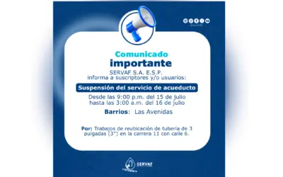 SUSPENSIÓN TEMPORAL DEL SERVICIO DE ACUEDUCTO FLORENCIA – CQTÁ.
