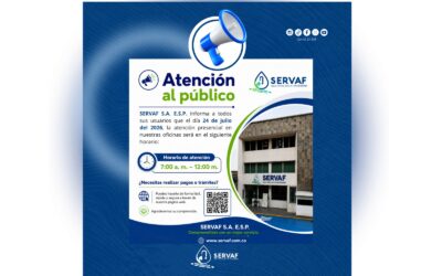 HORARIO DE ATENCIÓN AL PÚBLICO VIERNES 24 DE JULIO